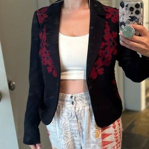 Tory Burch Maroon & Navy Blazer